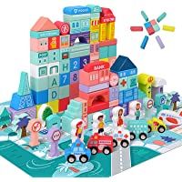 Los mejores  - XIAPIA Bloques Construccion Niños Madera 108PCS Rompecabezas Puzzle Bebe Montessori Juguete Interactivo Alfabeto Regalo…